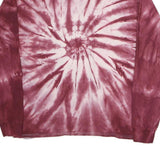 HANES Mens Maroon Tie Dye Osborne Bulldogs Graphic Long Sleeve Crew Neck XL