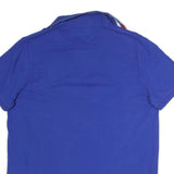 TOMMY HILFIGER Mens Blue Polo Shirt L Slim Fit Cotton Short Sleeve Classic
