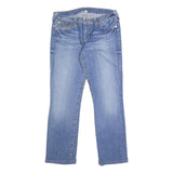TRUE RELIGION Womens Regular Fit Blue Denim Straight Jeans W31 L29 Classic Zip