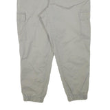 TOMMY HILFIGER Mens Cotton Blend Beige Relaxed Cargo Trousers W35 L26 Drawstring