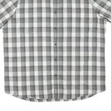 LEE Mens Grey & White Check Shirt 2XL Cotton Blend Short Sleeve Casual Summer