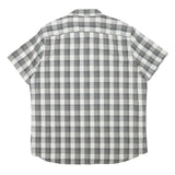 LEE Mens Grey & White Check Shirt 2XL Cotton Blend Short Sleeve Casual Summer