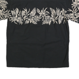 CHAPS RALPH LAUREN Mens Black & Beige Hawaiian Shirt L Cotton Blend Casual
