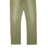 Mens Slim Fit Green Cotton Blend Slim Jeans W27 L26 Casual Zip Closure