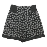 AVENUE Womens Black Floral & Polka Dot Casual Shorts S W26 Summer Patterned
