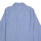 TOMMY HILFIGER Mens Blue Cotton Blend Shirt L Classic Fit Button-Up Stylish