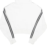 ADIDAS Womens White & Black Crop Hoodie UK 4 Cotton Pullover Casual Streetwear