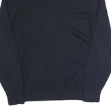 NAUTICA Mens Navy Plain V Neck Basic Knit Jumper M Cotton Blend Casual