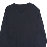 NAUTICA Mens Navy Plain V Neck Basic Knit Jumper M Cotton Blend Casual