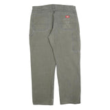 DICKIES Mens Cotton Blend Green Regular Straight Trousers W38 L32 Workwear