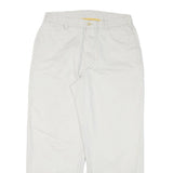 NAUTICA Mens Cotton Blend White Relaxed Straight Trousers W34 L30 Casual Zip