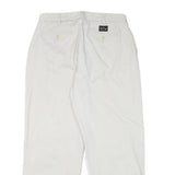 NAUTICA Mens Cotton Blend White Relaxed Straight Trousers W34 L30 Casual Zip