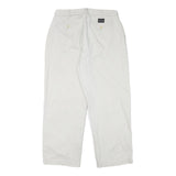 NAUTICA Mens Cotton Blend White Relaxed Straight Trousers W34 L30 Casual Zip