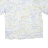 BATIK BAY Mens Blue & Cream Cotton Short Sleeve Shirt L Summer Holiday Casual