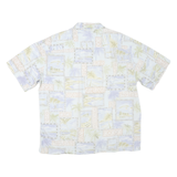 BATIK BAY Mens Blue & Cream Cotton Short Sleeve Shirt L Summer Holiday Casual
