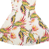 TOMMY HILFIGER Womens White Floral Sleeveless Fit & Flare Polyester Dress S