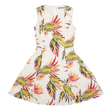 TOMMY HILFIGER Womens White Floral Sleeveless Fit & Flare Polyester Dress S