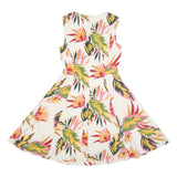 TOMMY HILFIGER Womens White Floral Sleeveless Fit & Flare Polyester Dress S