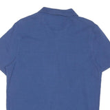CALVIN KLEIN Mens Blue Short Sleeve Plain M Cotton Blend Polo Shirt