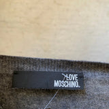 Love Moschino Spellout Jumper - Small Grey Wool Blend
