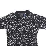 COLEMAN Mens Black & White Short Sleeve Printed XL Polo Shirt Cotton Blend