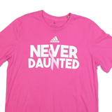 ADIDAS Womens Pink L Never Daunted Graphic T-Shirt Short Sleeve Crew Neck