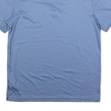 CALVIN KLEIN Mens Blue Short Sleeve Plain L Polo Shirt Cotton Blend Classic Fit