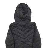 NAUTICA Womens Black Quilted Zip Jacket S Polyester Blend Hooded
