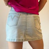 W&W Mini Denim Skirt - 32W UK 12 Blue Cotton