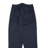Womens Relaxed Navy Blue Cotton Blend Trousers W29 L30 Zip Closure