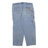 CARHARTT Mens Loose Light Blue Denim Jeans W40 L28 Workwear Zip Closure