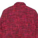 JONES NEW YORK Womens Red Pink Tweed Zip Jacket UK 10 Cotton Blend Classic