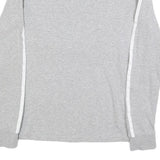 ADIDAS Womens Grey & White Long Sleeve Crew Neck Cotton Blend T-Shirt UK 10