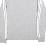 ADIDAS Womens Grey & White Long Sleeve Crew Neck Cotton Blend T-Shirt UK 10