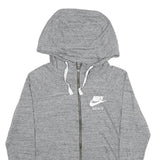 NIKE Womens Grey Full Zip Hoodie L Cotton Blend Casual Sportswear
