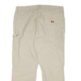 DICKIES Mens Relaxed Beige Cotton Blend Trousers W40 L30 Workwear Zip Closure