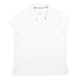 ADIDAS Womens White Short Sleeve Plain Polo Shirt S Cotton Blend Sport