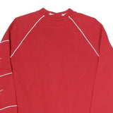 REEBOK Womens Red Crew Neck M Logo Sweatshirt Cotton Blend Casual Pullover