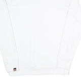 ELLESSE Mens White S Sweatshirt Cotton Blend Pullover Crew Neck Rainbow Logo