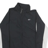 REEBOK Mens Black & White Track Jacket S Polyester Zip Sportswear Activewear
