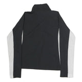 REEBOK Mens Black & White Track Jacket S Polyester Zip Sportswear Activewear