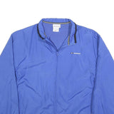 REEBOK Womens Blue Lightweight Track Jacket UK 14 Polyester Zip Plain Sporty