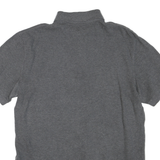 TOMMY HILFIGER Mens Grey Short Sleeve Plain Polo Shirt L Classic Casual