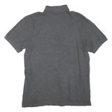 TOMMY HILFIGER Mens Grey Short Sleeve Plain Polo Shirt L Classic Casual