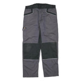 DICKIES Mens Cotton Blend Grey & Black Regular Leg Trousers W38 L32 Workwear