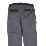 DICKIES Mens Cotton Blend Grey & Black Regular Leg Trousers W38 L32 Workwear