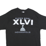 NFL Mens Black Super Bowl XLVI Graphic T-Shirt XL Short Sleeve Crew Neck