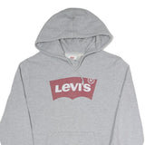 LEVI'S Mens Grey S Hoodie Cotton Blend Pullover Logo Sweatshirt
