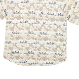 CROSSINGS Mens Beige Floral Cotton Blend Shirt M Summer Casual Button-Up