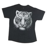 DOM Mens Black Tiger Graphic T-Shirt L Short Sleeve Crew Neck Cotton